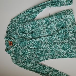TORY BURCH Teal/White Blouse Women’s Size 4